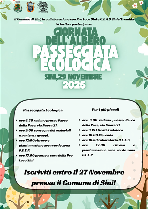 "Giornata dell'albero - Passeggiata Ecologica"
Il 29 Novembre 2025